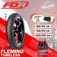 (LATEST PRODUCTION) FDR FLEMINO TUBELESS TIRES Ring 14 (80/90-14 90/90-14 100/90-14) FDR FLEMMINO TU