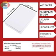 kertas art paper 85 GSM isi 100 lembar / kertas art paper tipis 85 gram / kertas brosur tipis