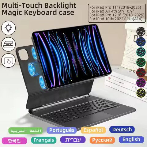 Magic Keyboard for iPad a16 Backlit Keyboard for iPad Air 4 5 10.9in Pro 11 12.9 iPad Case Wireless 