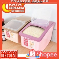 🔥❤️(TAWARAN HEBAT)💚🔥 10 Kg Bekas Simpan Beras Rice Storage Box With Wheels bekas plastik container makanan