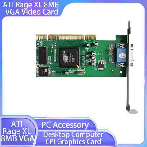 PC PCI Internal Graphics ATI Rage XL 8MB VGA Video Card Support Multi-Display Mode Supports All Moth