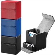 Card Storage Box with Dice Tray Collectible Card Case for Gathering Game Sleeved Cards