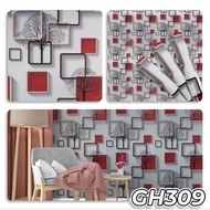 PACKAGE 4 ROLL 3D Square Wall Sticker Wallpaper