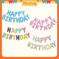 Happy Birthday letter balloon set for Birthday decoration 16 inches 40 cm in all colors - with hangi