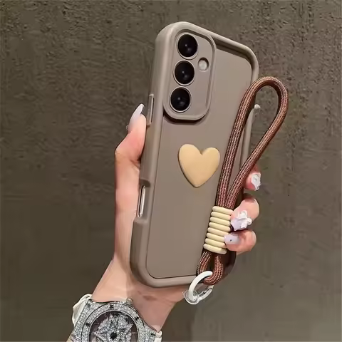 3D Love Heart Matte Soft Silicone Phone Case For Samsung Galaxy Note20 A36 A56 A12 A16 A06 A35 M55 C