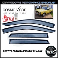 Toyota Corolla Ke70 Dx 79Y-80Y WPS Cosmo Door Visor (2.6"-3" Small Flat) (Free 3M Primer)