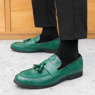 Men Casual Leather Shoes Formal Shoes Alligator Pattern England Fashion Leather Shoes