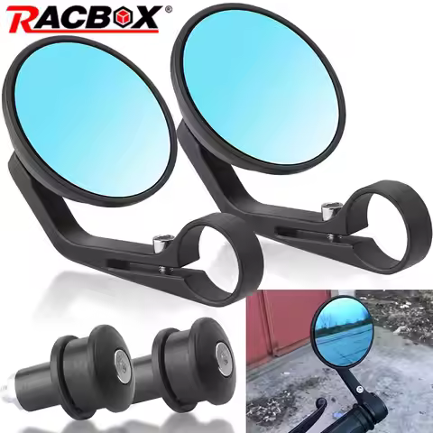 1Pair 7/8" 22mm Aluminium Motorcycle Mirror Motorbike Round Rearview Handle Bar End Side Mirrors for