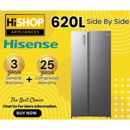 Hisense 620L Side By Side Dual Tech Cooling, Multi Air Flow Fridge