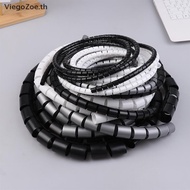 ViegoZoe 2m Cable Organizer Flexible Spiral Cable Wire Protector Computer Cord Protective Tube Clip 