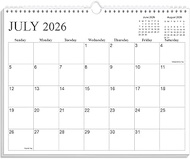 Calendar 2025-2026 - Monthly Wall Calendar from October 2025 to June 2027, Spiral Binding Hanging Wa