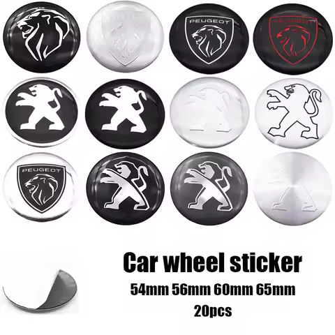 56mm Car Wheel Hub Cap Center Sticker Decals for Peugeot Logo 307 206 308 408 508 2008 3008 4008 500
