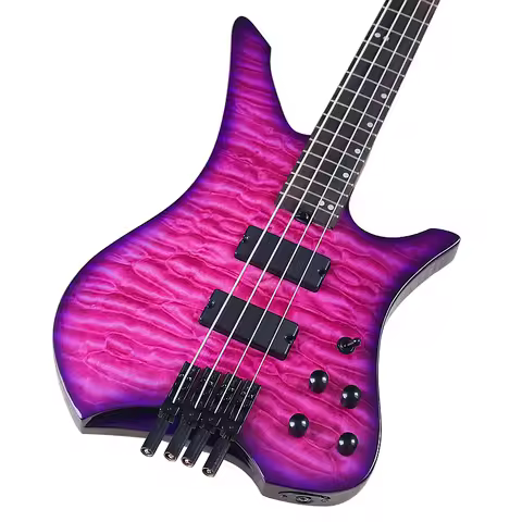 Headless Electric Bass Guitar 4 String 39 Inch Solid Basswood Body Ashwood Body Headless Bass Guitar