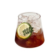 [Cawan Kaca] [ins] Japanese Style Mount Fuji Cup Glass Cup ins Style Ice American Latte Coffee Cup H