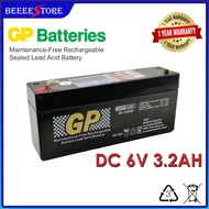 GP Rechargeable Battery 6V 3.2AH Seal Lead Acid Rechargeable Battery FOR Electronic Items