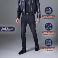 กางเกงยีนส์ผู้ชาย ทรงกระบอกเล็ก Jack Russel Handwerk J-660 Slim Fit Black