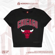 KATUN NORACY.STUDIOS - CHICAGO BULLS CROP TOP | ROCK MUSIC METAL BAND | GRUNGE CROPTOP BLACK SKENA |