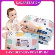 CS_ Q.BABY 80PCS NON ALCOHOL BABY WIPES / BABY WET TISSUE ANTI BACTERIAL ALCOHOL FREE WET TISSUE / T