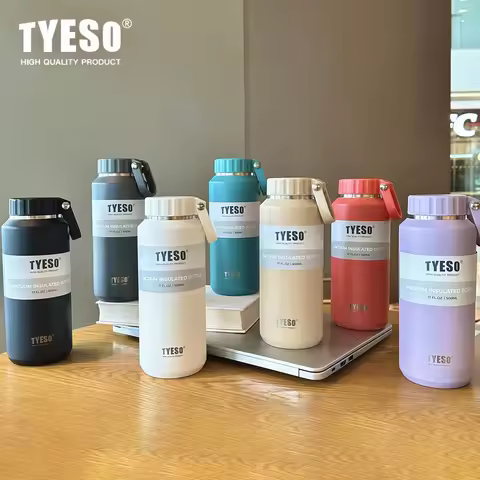 TYESO 510ML/710ML 304 Stainless Steel Vacuum Flask Sport Water Bottle Keep Cold and Heat Thermal Mug