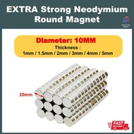 10pcs 10mm * 1mm 1.5mm 2mm 3mm 4mm 5mm EXTRA STRONG Neodymium Magnet Round Magnet Silver Magnet Rare