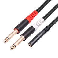 3.5 Female To 6.3 Double 6.3mm 3.5 Braided Wire 30cm