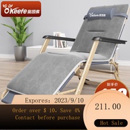 🌈foldable beach chairOkaiver Folding Bed Recliner Office Lunch Break Chair Single Bed Snap Chair Hospital Accompanying B