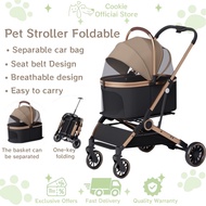 SG Pet Stroller Foldable Detachable Pet Lightweight Trolley Dog Stroller Cat Cage Pet Cart