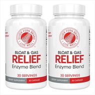 Silver Fern Bloat & Gas Relief Digestive Enzyme Blend - 2 Bottles = 60 Servings - FODMAP & Bloating 