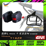 SET KOMBO KOTAK/BOX GIVI E22E22N SIDE CASES + GIVI YAMAHA Y16 Y16ZR SBL SIDEBAG HOLDER