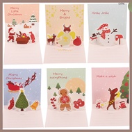 6 Sets Greeting Cards Christmas -up Xmas Gift Funny Paper Blessing Decorative Child shaoyipin