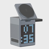 มัลติฟังก์ชั่น 6 in 1 Magnetic Wireless Charger ลําโพงนาฬิกาปลุก Fast CHARGING Station สําหรับ iPhon