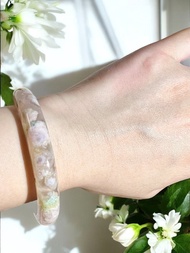 櫻花瑪瑙手鐲瑪瑙手鐲高貨收藏級稀有菜園子蜜桃飄綠滿花53/54/55