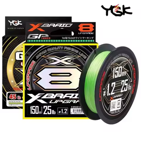 Origianl YGK X BRAID X8 Upgrade Braid Fishing Line Super Strong 8 Strands Multifilament PE Line 150M