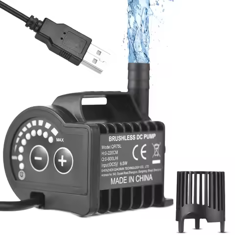 Submersible Water Pump Portable USB 8 Levels Adjustable 0-400L/H 0-600L/H Small Fountain Pump with 0