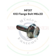FLANGE Bolt Bolt M6x20 WHITE Key 10 6x20 milli K10 Cap Bolt 2cm 20MM