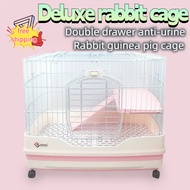 Rabbit Cage R81R71R61R51 Large Rabbit Cage Double Drawer PeeProof Rabbit Guinea Pig Cage Luxury Rabb