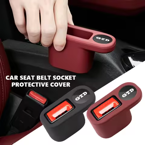 Car Seat Belt Slot Fixer Safety Belts Lock Buckle Protection Cover For Volkswagen GTD GOLF 6 VI MK4 