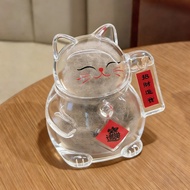 Lucky Cat Transparent Glass Cat Hair Storage Bottle Pet Hair Collection Commemorative Lucky Ornament