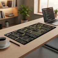 Non-slip Python Keyboard Shortcuts Mousepad, Stitched Edge Large 80x30cm, Soft Comfort Desktop Mat f
