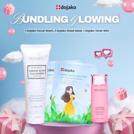 DOJAKO BUNDLING GLOWING 4in1 Skincare Package Facial Wash + Toner + 2 Moisturizing Face Mask Dojako 