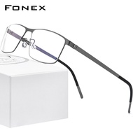 FONEX แว่นตาอัลลอยสำหรับผู้ชายแว่นตาทรงสี่เหลี่ยมทำจากอัลลอยด์2020สไตล์เกาหลีแว่นตาไร้น็อตวัยรุ่น997
