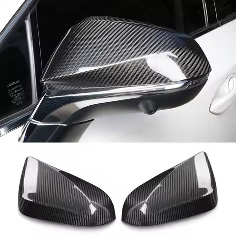 2Pcs Rearview Side Mirror Covers Cap For Lexus NX 250 350h 450h 2022 Right Hand Drive RHD Carbon Fib
