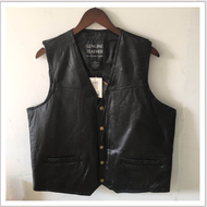 Harley Vest Leather Vest Mens Suit Waistcoat วัยกลางคนและผู้สูงอายุและ Net Edition Leather Waistcoat