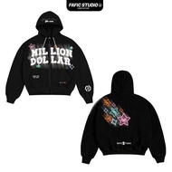 Super Model Cotton feltJacket Embossed Printed Boxy Millon D0llar Jacket FAFIC studio cotton felt 2-