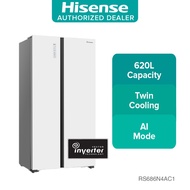 Hisense Refrigerator (620L) Side By Side Inverter RS686N4AWU