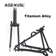 AGEKUSL Bike Front Fork Rear Triangle Fork Titanium Alloy Use For Brompton Pikes Royale Camp Crius Trifold Folding Bicycle