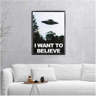I WANT TO BELIEVE - The X Files Art Silk Or Canvas  UFO TV Series  Print Canvas Painting Decorative 