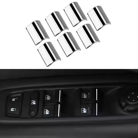 7Pcs Car Window Lift Switch Button Sequin Trim Sticker for Jeep Renegade 2015 - 2021 Compass 2017 - 