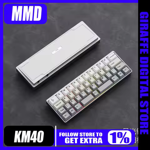 MMD KM40 V2 Mechanical Keyboard Three-mode Wireless 2.4g Bluetooth Cnc Aluminum Lump Designer Game O