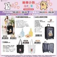 <🇹🇼台灣預購-線條小狗 陪你夏日甜蜜放閃系列  馬爾濟斯款 小金毛款 布偶吊飾飲料提袋  文青袋  28吋 Traveler's Choice上掀款行李箱>